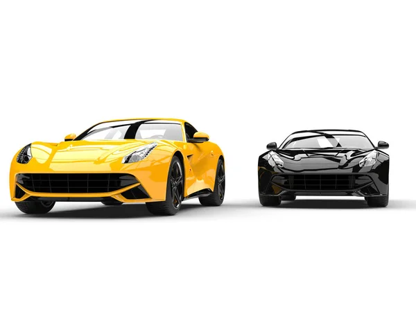 黄色和黑色现代快速概念车 — 图库照片