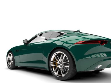 Karanlık Orman yeşil modern konsept spor araba - arka tekerlek portre vurdu