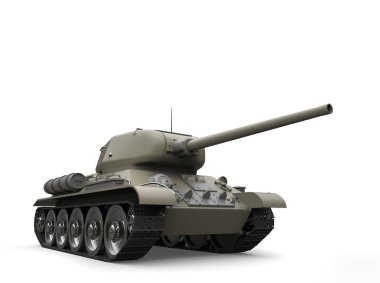 Eski gri askeri ağır tank