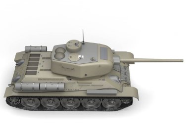 Eski askeri ağır tank - görünüm üst gri