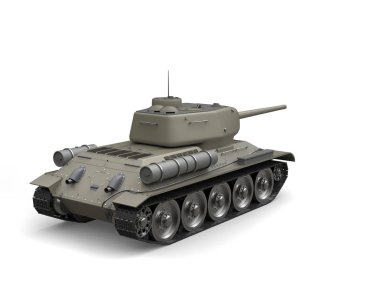 Eski gri askeri ağır tank - dikiz
