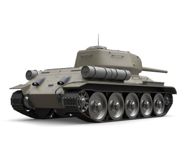 Eski gri askeri ağır tank - arkadan görünüm