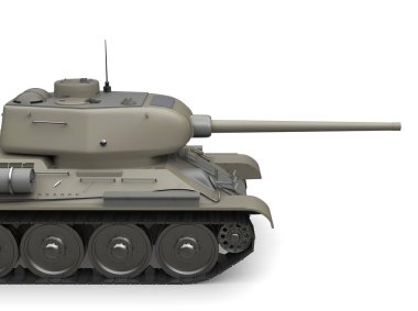 Gri eski askeri tank - atış kesme