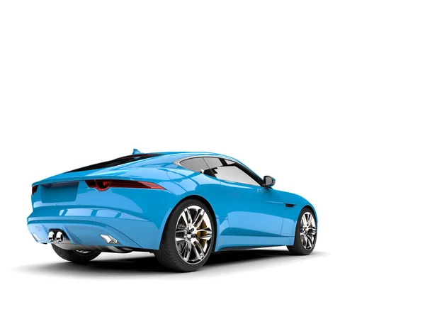 Bright Sky Blue Modern Concept Sports Car Tail View — Stock Photo, Image