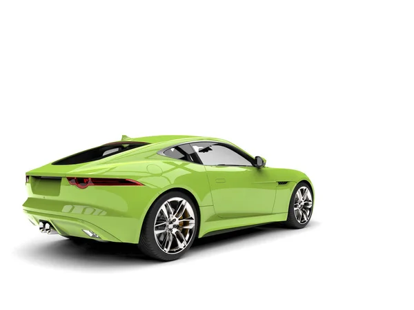 Szalony Zielone Nowoczesny Sportowy Samochód Koncepcyjny Ogon Widok — Zdjęcie stockowe