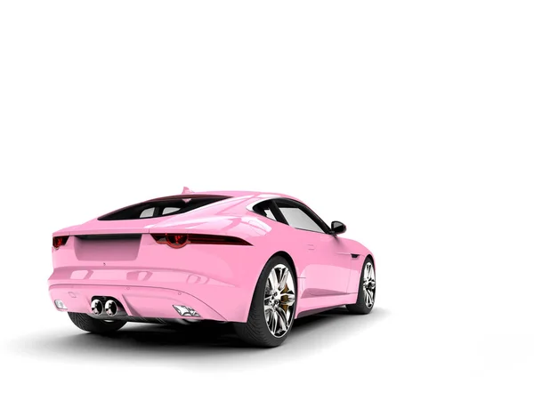 Candy Pink Modern Concept Sports Car Back View — Stock Photo, Image