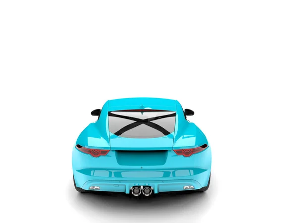Rich Cyan Modern Concept Sports Car Back View — Stock Photo, Image