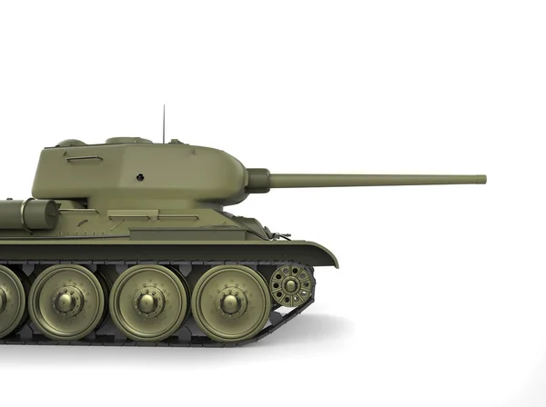 Oude Olijfgroen Militaire Zware Tank Gesneden Schot — Stockfoto