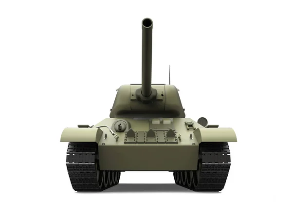 Oude Olijfgroen Militaire Zware Tank Vooraanzicht — Stockfoto