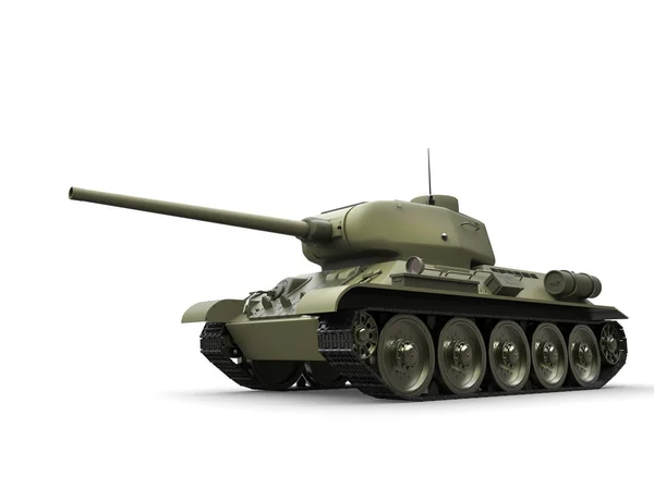 Alter Olivgrüner Schwerer Militärischer Panzer — Stockfoto