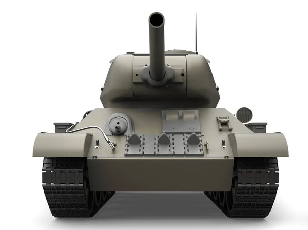 Old Gray Military Heavy Tank Front View Closeup Shot — Stock Photo, Image