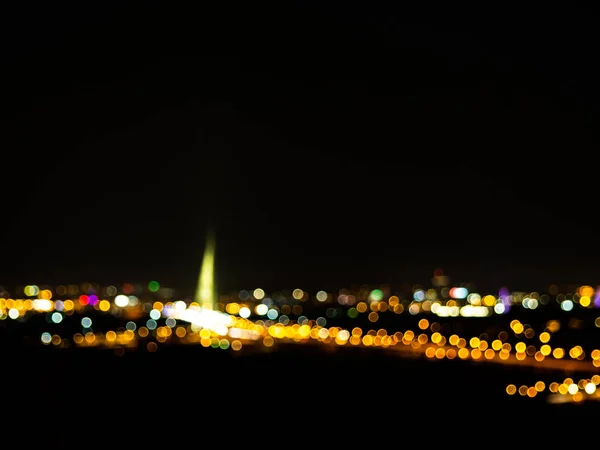 Luces Ciudad Lejana Efecto Bokeh — Foto de Stock