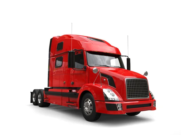 Big Red Modern Semi Trailer Truck — Stock Photo, Image