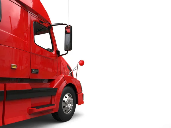 Big Red Modern Semi Trailer Truck Door Closeup Cut Shot — Stock Photo, Image