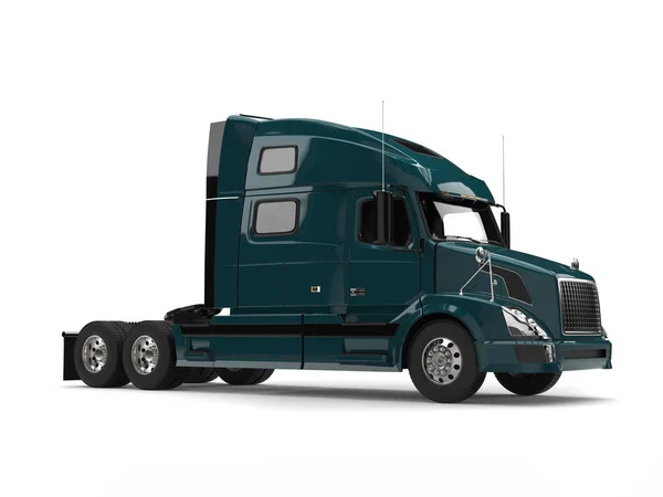 Dark Blue Modern Big Semi Trailer Truck — Stock Photo, Image