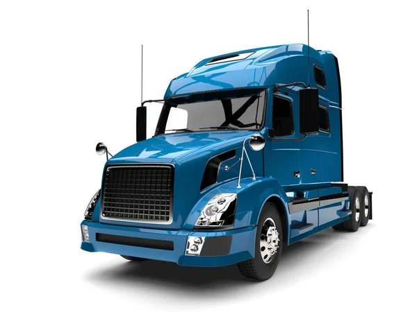 Niebieski Nowoczesny Pół Przyczepy Ciężarówki — Zdjęcie stockowe