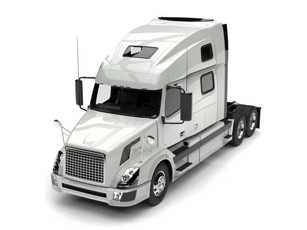 Basic White Modern Semi Trailer Truck Top View — Stock Photo, Image