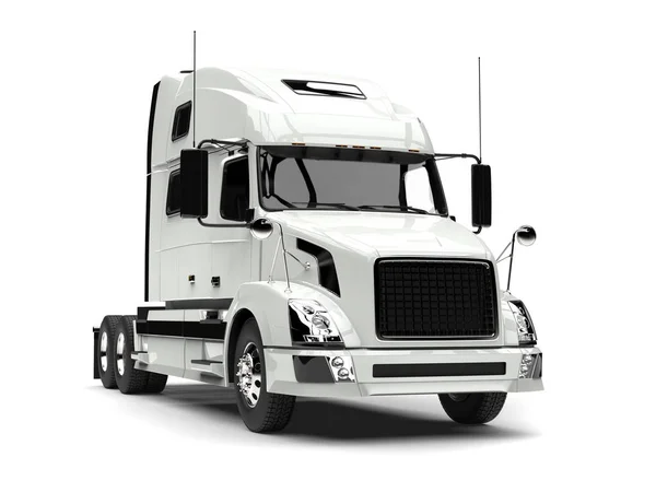 Basic White Modern Semi Trailer Truck — Stock Photo, Image