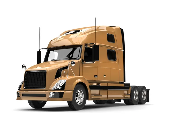 Metallic Golden Semi Trailer Truck — Stock Photo, Image