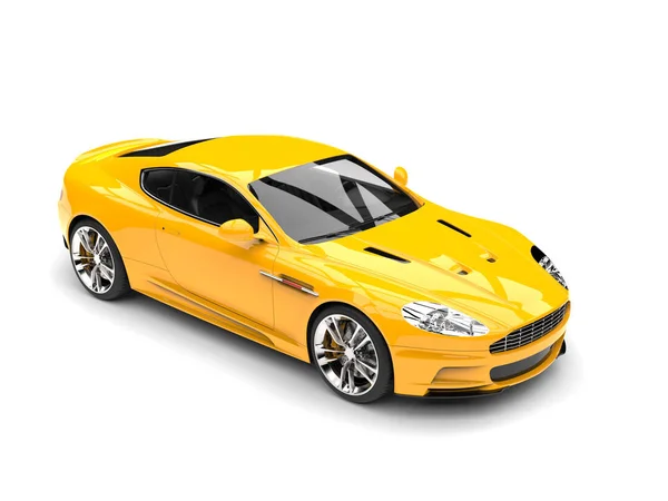 Sol Amarillo Moderno Deportivo Coche Lujo Vista Arriba Hacia Abajo — Foto de Stock