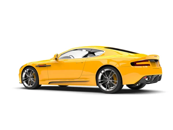 Sol Amarelo Moderno Esportes Carro Luxo Vista Cauda — Fotografia de Stock