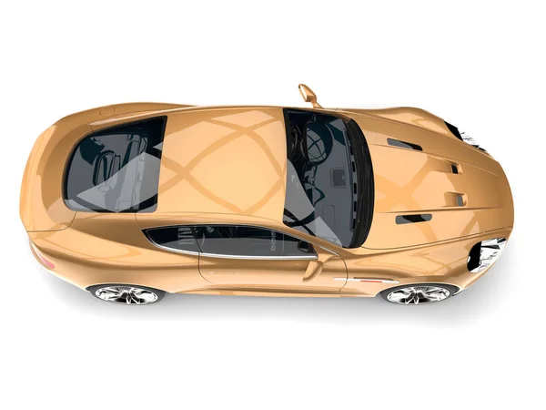 Metallic Gold Moderner Luxus Sportwagen Ansicht Von Oben Nach Unten — Stockfoto