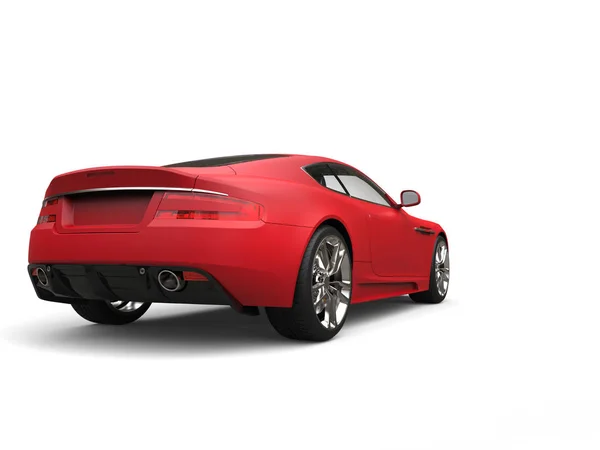 Matná Červená Moderní Luxusní Sportovní Auto Zadní Pohled — Stock fotografie