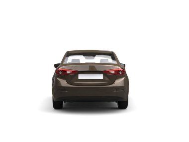 Metalik modern iş kahverengi araba - arkadan görünüm