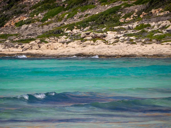 Belles Eaux Bleues Rivages Rocheux — Photo