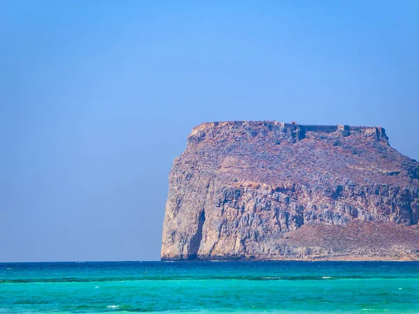 Gramvousa Fästning Perfekt Blå Klart Vatten Kreta Grekland — Stockfoto