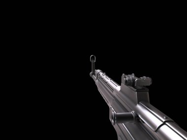 Vintage makineli tüfek - birinci şahıs bakış açısı - sağ kol