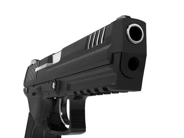 Brazo Lateral Semiautomático Negro Moderno Pistola Disparo Primer Plano —  Fotos de Stock