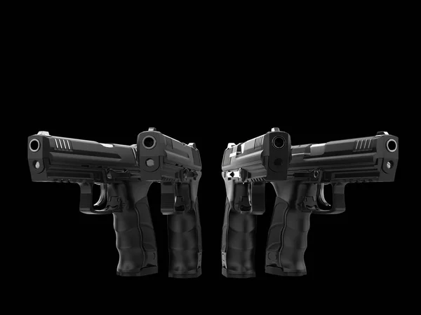 Pistolas Semiautomáticas Negras Modernas —  Fotos de Stock