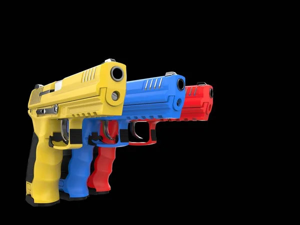 Blaster de brinquedo de arma dos desenhos animados para crianças jogo com  revólver e raygun de alienígenas no conjunto de ilustração do espaço de  pistolas de criança e arma laser, isolada no