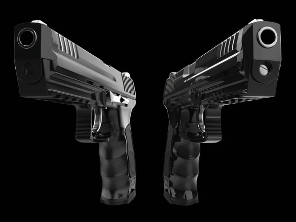 Duas Pistolas Semi Automáticas Modernas Médias — Fotografia de Stock