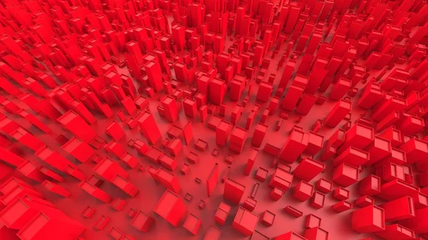 Red Abstract City Blocks Cubic Forms — Stock Photo, Image