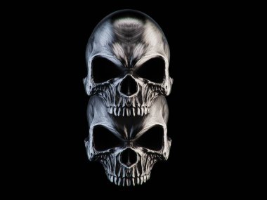 Birbirinden koyu ağır metal kafatasları