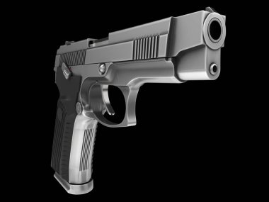 Taktik modern yarı - otomatik tabanca - çelik kaplama - namlu closeup çekim