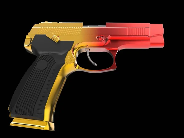 Tactical Nowoczesny Półautomatyczny Pistolet Ciepło Traktowane Dwa Kolory Wykończenia Czerwony — Zdjęcie stockowe