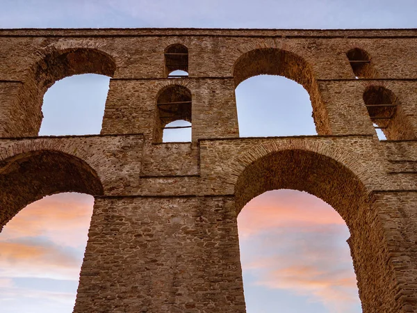 Acquedotto Romano Pietra Antica Kavala Grecia — Foto Stock