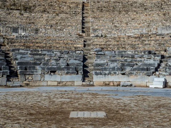 Steinstufen Des Antiken Griechischen Amphitheaters — Stockfoto