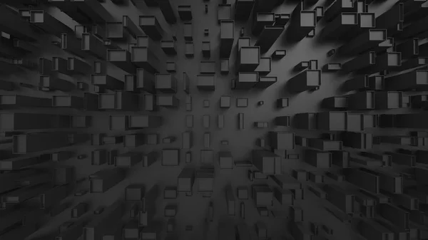 Абстрактная Темная Кубическая Городская Среда Вид Сверху Вниз — стоковое фото