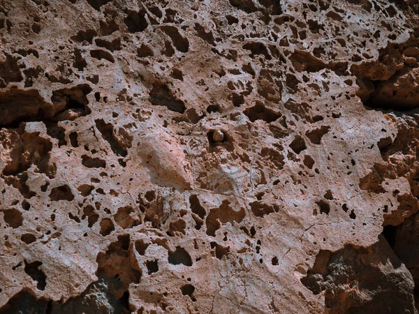 Textura Piedra Envejecida Llena Pequeños Agujeros —  Fotos de Stock