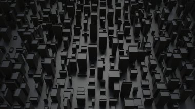 Karanlık soyut şehir yapıları - siyah