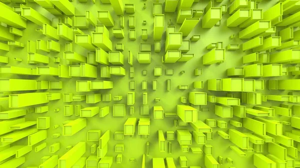 Abstract Green Cubic City Structures Top View — Stock Photo, Image