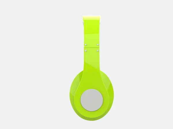 Φωτεινή Πράσινη Μοντέρνα Ασύρματη Ακουστικά Πλευρική Όψη — Φωτογραφία Αρχείου
