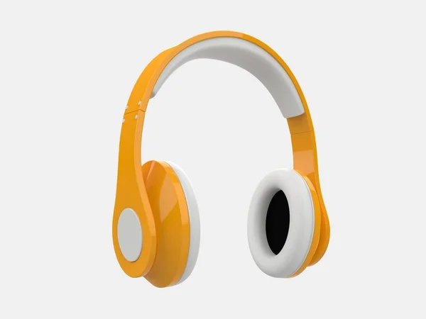 Sun Yellow Modern Wireless Headphones — Stock Photo, Image