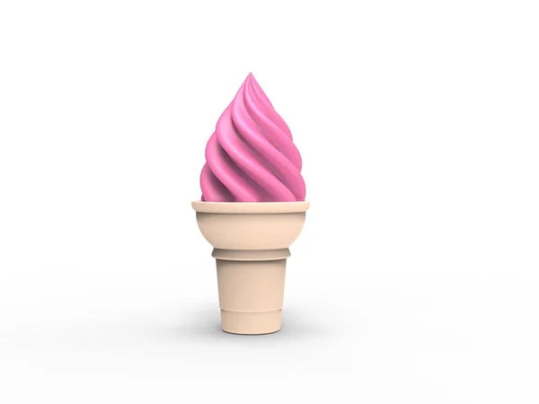 Pink Ice Cream Small Cone — Stock Photo, Image