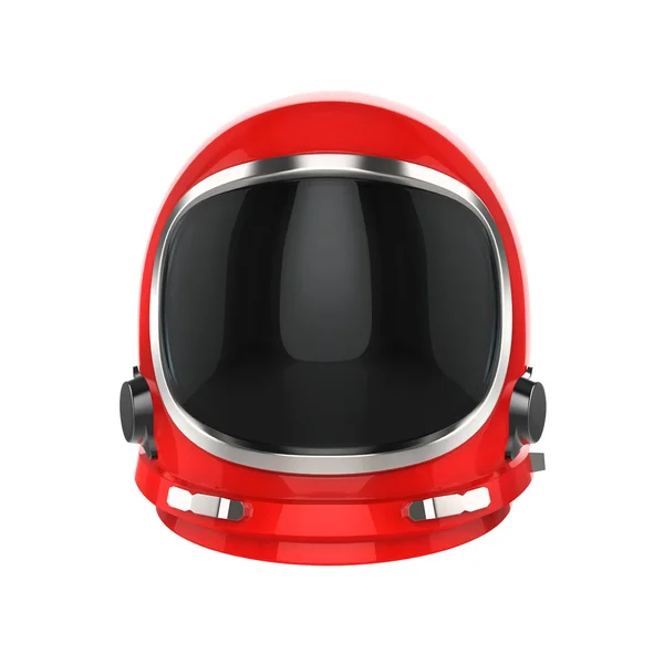 Casco Astronauta Vintage Rosso Isolato Sfondo Bianco — Foto Stock