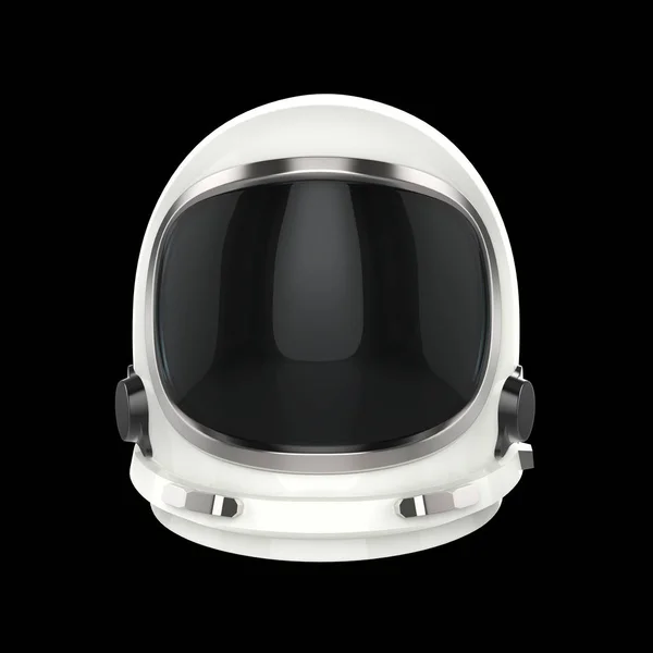 Beyaz vintage astronot kask - siyah arka plan üzerinde izole